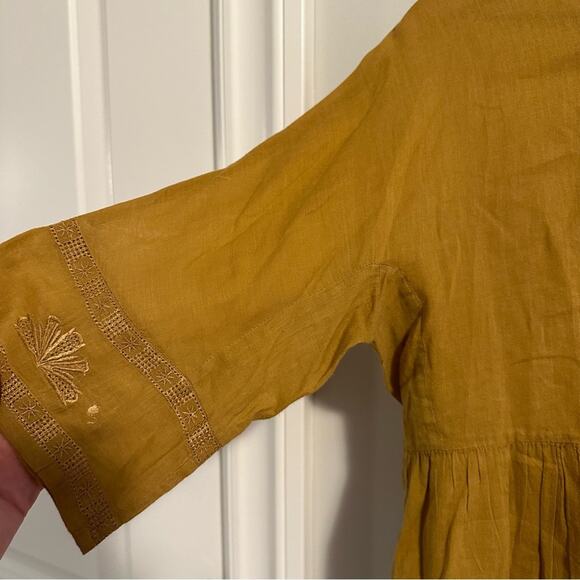 Isabel Marant Etoile Golden Embroidered Top Blouse Small - Picture 7 of 13